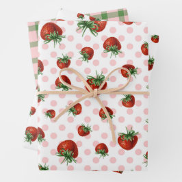 Strawberry Pattern Baby Shower  ラッピングペーパーシート