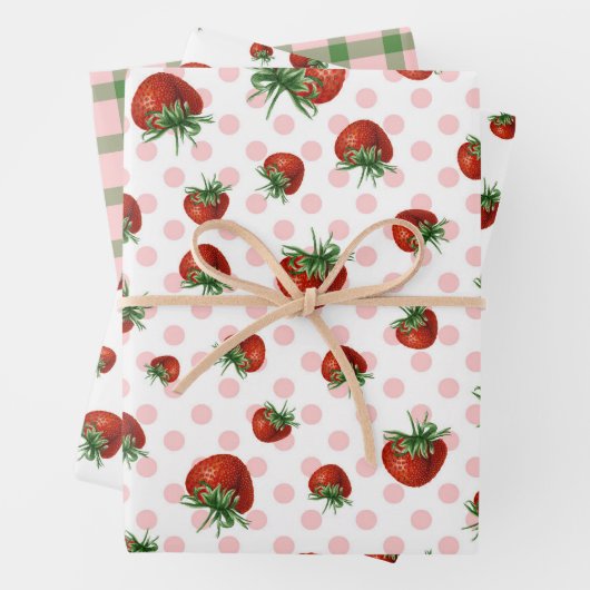 Strawberry Pattern Baby Shower  ラッピングペーパーシート (インサイチュ)