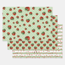 Strawberry Pattern Baby Shower  ラッピングペーパーシート