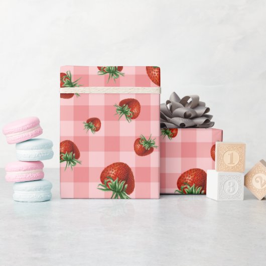 Strawberry Pattern Baby Shower  ラッピングペーパー (ベビーシャワー)