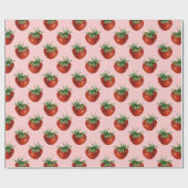 Strawberry Pattern Baby Shower  ラッピングペーパー (フラット)