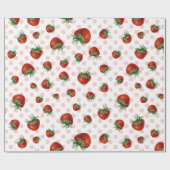 Strawberry Pattern Baby Shower  ラッピングペーパー (フラット)