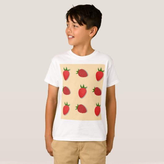 Strawberry pattern for fruit summertime good vibes tシャツ (正面フル)