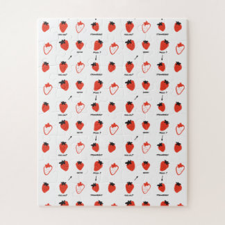 Strawberry Pattern Jigsaw Puzzle – Cute Kids Puzzl ジグソーパズル