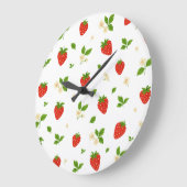 Strawberry Pattern Kitchen Wall Clock ラージ壁時計 (傾斜)