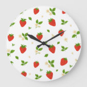 Strawberry Pattern Kitchen Wall Clock ラージ壁時計 (正面)