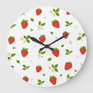 Strawberry Pattern Kitchen Wall Clock ラージ壁時計