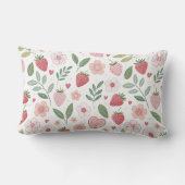 Strawberry Pattern Rectangular Throw Pillow ランバークッション (裏面)