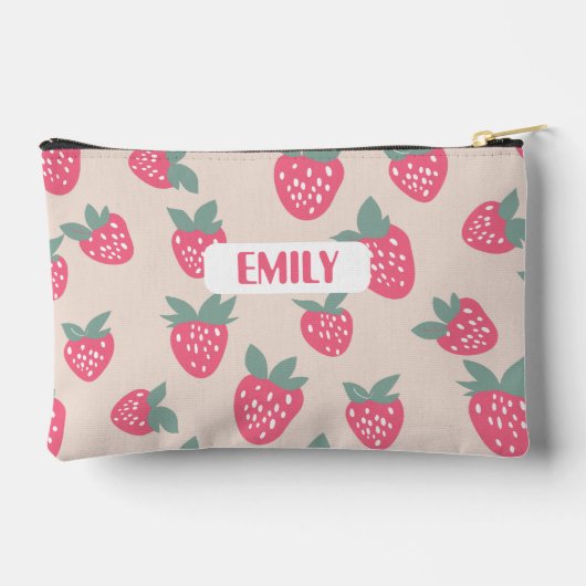 Strawberry Pencil Case with Name アクセサリーポーチ (裏面)