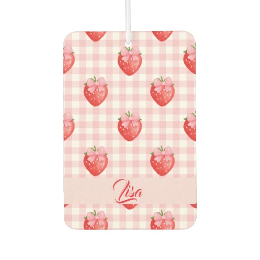 Strawberry Personalized Air Freshener カーエアーフレッシュナー (正面)