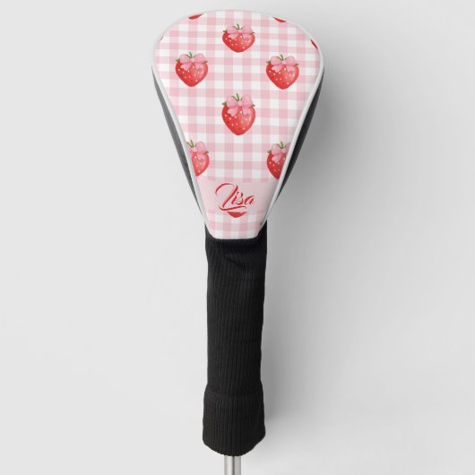 Strawberry Personalized Golf Head Cover ゴルフヘッドカバー (正面)