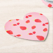Strawberry Photo ハート型コースター ペーパーコースター (アングル)