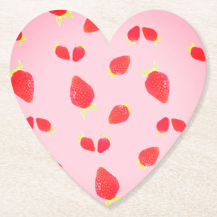 Strawberry Photo ハート型コースター ペーパーコースター