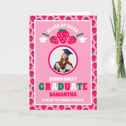 Strawberry Photo Graduation カード (正面)