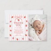 Strawberry Photo Thank You Card 招待状 (正面)