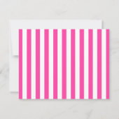 Strawberry Pink Classic Hearts Striped Note Card ノートカード (裏面)