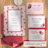Strawberry Pink Gingham Baby Girl Shower 招待状