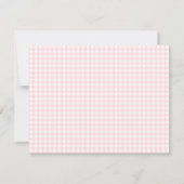 Strawberry Pink Gingham Border Personalized ノートカード (裏面)