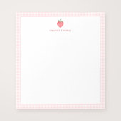 Strawberry Pink Gingham Border Personalized ノートパッド
