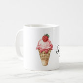 Strawberry Pink Ice Cream Cone コーヒーマグカップ (正面左)