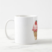 Strawberry Pink Ice Cream Cone コーヒーマグカップ (左)