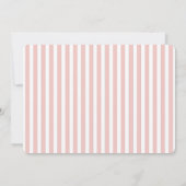 Strawberry Pink Stripe Bow Girl Baby shower サンキューカード (裏面)