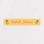 Strawberry & Polka Dot Kids Name Waterproof ラベル (デザイン1)