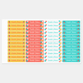 Strawberry & Polka Dot Kids Name Waterproof ラベル (シート)