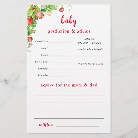 Strawberry Predictions and Advice チラシ (正面)