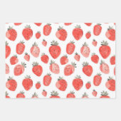 Strawberry Print/Pattern Wrapping Paper Sheets ラッピングペーパーシート (正面)