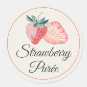 Strawberry Purée Mimosa Bar Bottle Sticker ラウンドシール (正面)