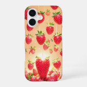 Strawberry Rain Phone Case iPhone 16ケース (裏面)