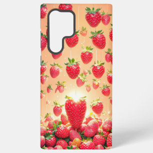 Strawberry Rain Phone Case Samsung Galaxy S22 Ultraケース