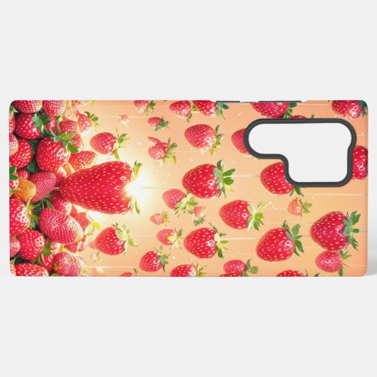 Strawberry Rain Phone Case Samsung Galaxyケース (裏面横)