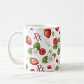 Strawberry Raspberry Botanical Pill Pattern コーヒーマグカップ (左)