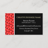 Strawberry Red Colorful Honeycomb Design Stylish 名刺 (裏面)