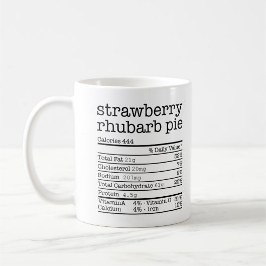 Strawberry Rhubarb Pie Nutrition Fact Thanksgiving コーヒーマグカップ (左)