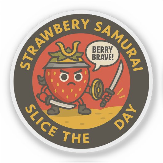 Strawberry Samurai Slice The Day  シール (正面)