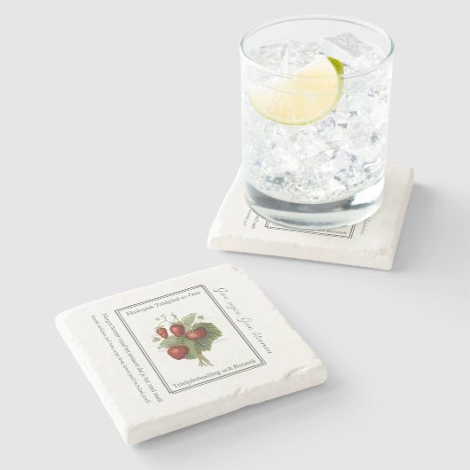 Strawberry seedling is a Christmas tree ストーンコースター (横)