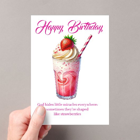 Strawberry Shake Christian Greeting Card アクリル招待状 (インサイチュ (ポータブル))