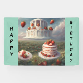 Strawberry shortcake Happy Birthday Banner 横断幕
