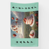 Strawberry shortcake Happy Birthday Banner 横断幕 (縦)