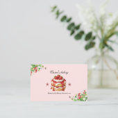 Strawberry Shortcake Themed Bakery Business Card 名刺 (スタンド正面)