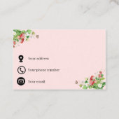 Strawberry Shortcake Themed Bakery Business Card 名刺 (裏面)