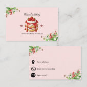 Strawberry Shortcake Themed Bakery Business Card 名刺 (正面/裏面)