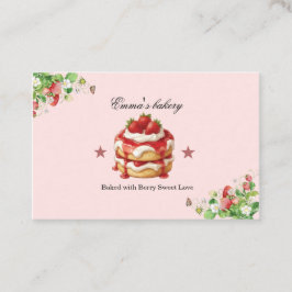 Strawberry Shortcake Themed Bakery Business Card 名刺