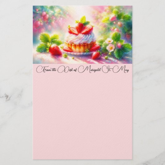 Strawberry Shortcake Watercolor Stationery 便箋 (正面)