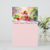 Strawberry Shortcake Watercolor Stationery 便箋 (スタンド正面)