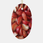 Strawberry Slices, Healthy Food Snack, Red Fruit セラミックオーナメント (右)