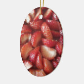 Strawberry Slices, Healthy Food Snack, Red Fruit セラミックオーナメント (左)